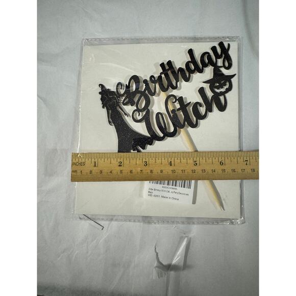 NWT Birthday Witch Halloween Glitter Cake Topper Decoration - Picture 3 of 3